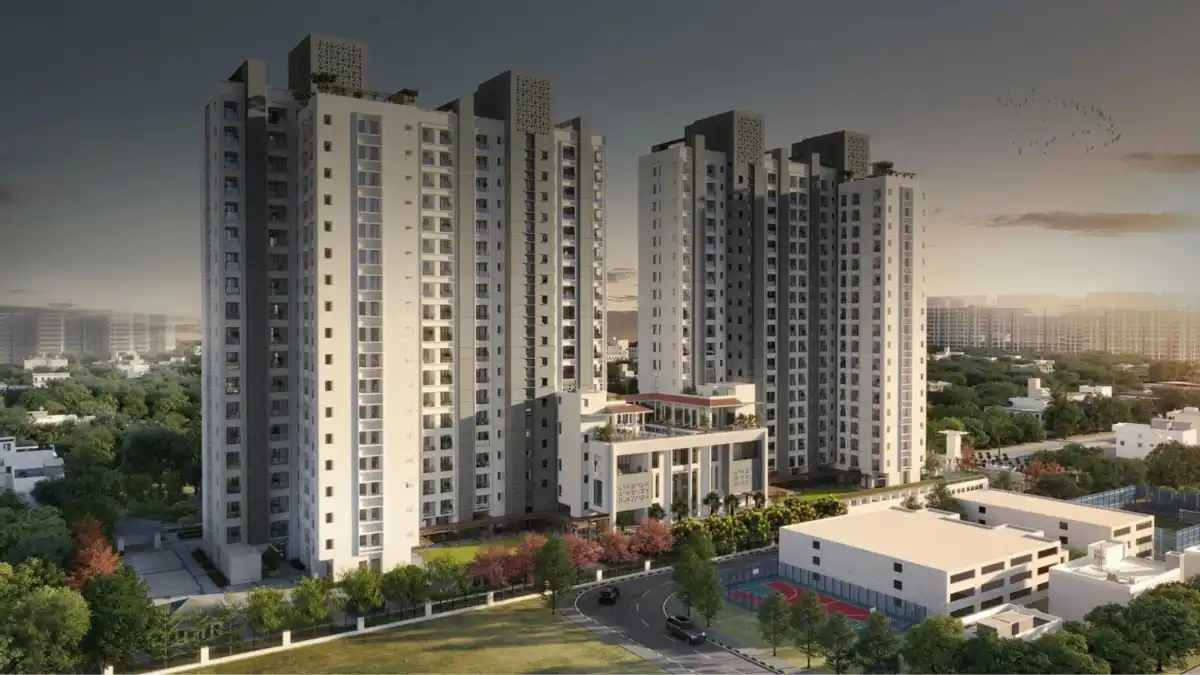 Advait Senior Living - Modern Clubhouse Night View